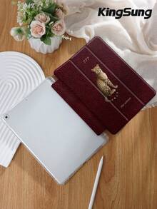 Kingsung 豹紋平板保護殼，相容 iPad Air 8(M4)2026(11/13 吋)、9.7/10.2/10.5/10.9/12.9/Pro 11、第10代，相容 Galaxy Tab S6 Lite 10.4 吋，相容 Kindle Paperwhite 第12代 2024、Kindle (第11代) 2022 版，柔軟防震，智慧支架/自動喚醒/睡眠 - 彩色 - 查看 4