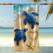 1pc Sea Towel, Super Soft Microfiber Extra Large Beach Blanket, Super Absorbent Bath Towel, Suitable For Travel, Swimming Pool, Diving, Surfing, Yoga, Camping, Available In Multiple Sizes, Beach Accessories For Beach, Pool, Travel, Camping, Yoga - Sea Turtle - View 6