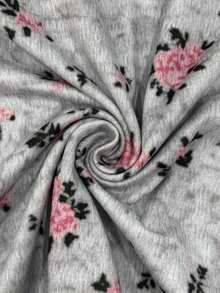 Camiseta casual de mujer de manga corta con cuello redondo, estampado de oso de dibujos animados y rayas - Multicolor - Ver 3