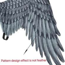 1PC New Top Realistic Costume Wings, Faux Feather Non-Woven Fabric Wings, Stage Performance Costume Prop, Holiday Event Wearable Transformation Prop,Halloween - Multicolor - View 8
