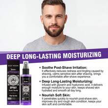 EAST MOON Men's Beard After Shave Moisturizing Spray Nourish Oil Reduce Redness Swelling Repair Dry Soothing Lightweight Fast-Absorbing Non-Greasy Formula Hyaluronic Acid Suitable For All Skin Types Beard Care Serum - After Shave Spray - View 4