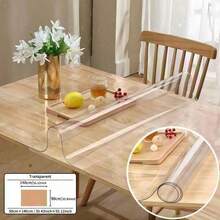 0.25mm Thick PVC Transparent Tablecloth - Easy To Clean, Scratch-Resistant, Suitable For Kitchen, Dining Table And Bedside Cabinet - White - View 29