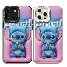 Disney Lilo & Stitch Phone Case, Flower Stitch Protective Cover. Compatible With IPhone 17, 16, 15, 14, 13, 12, 11 Pro Series And Galaxy S22, S23, S24, S25 Models, Featuring Plush-Style Stitch Holding A Pink Flower, Set Against A Pink-To-Blue Gradient Background With "Disney Stitch" Text, Perfect For Fans Of The Hawaiian Alien, Ideal For Birthdays, Holidays, Anniversaries, Graduation Gifts, Or Any Special Occasion To Surprise Family, Friends, Classmates, And Loved Ones. - 白色 - 查看 1