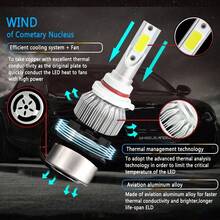 2个45000流明CANBUS H7 LED大灯，300W CANBUS无故障车灯，6500K，H1 H3 H4 H11 9005 HB3 9006 HB4，12V/24V - C6 - 查看 5
