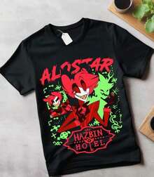 Camiseta Gráfica Estilo Punk Rock Vintage de Under The Radar, con Estampado Único de Arte Anime, Camiseta de Algodón, Top Casual de Moda, Excelente Idea de Regalo, Camiseta Unisex, Conjuntos Familiares a Juego, Fácil de Combinar, Resalta Tu Estilo - Camiseta Unisex de Manga Corta y Cuello Redondo de Algodón Suelto Estilo Vintage Urbano - Negro - Ver 6