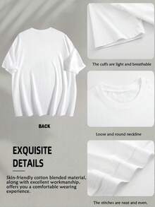 Camisetas casuales de nuevo estilo para hombre y mujer, primavera y verano, con estampado de cocotero arcoíris y playa tropical, tela suave y cómoda, casual y versátil, adecuada para ropa de verano, como regalo, almacén local - Camiseta unisex de manga corta, cuello redondo, de algodón suelto, estilo vintage urbano. - Blanco - Ver 4