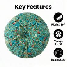 Chair Cushion  Room Deocr Meditation Cushion - Comfortable Floor Pillow - Traditional  Meditation Pillow  - Large Floor Cushion Seating For Adults - Premium Yoga Buckwheat Bolster - 1Pc綠色 - 查看 2