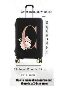玫瑰金花朵字母 A-Z 行李箱保护套，耐用通用行李箱套，适用于 18-32 英寸行李箱，防尘防刮，带弹性包边，适用于飞行、度假、蜜月、机场、邮轮、商务旅行、旅游、假日，是男女旅行必备配件，也适合送给家人、朋友、母亲、老师，是生日、世界杯、复活节、圣诞节、毕业季、教师节、返校季的理想礼物，适用于大多数拉杆箱、手提箱、拉杆箱、旅行包。 - 彩色 - 查看 9