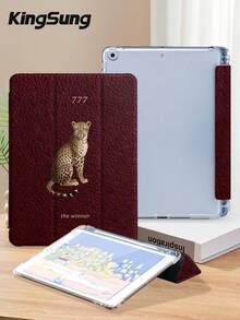 Kingsung 豹紋平板保護殼，相容 iPad Air 8(M4)2026(11/13 吋)、9.7/10.2/10.5/10.9/12.9/Pro 11、第10代，相容 Galaxy Tab S6 Lite 10.4 吋，相容 Kindle Paperwhite 第12代 2024、Kindle (第11代) 2022 版，柔軟防震，智慧支架/自動喚醒/睡眠 - 彩色 - 查看 5