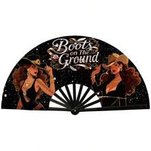 European And American Style Theme Folding Fan, Music Festival RAVE Nightclub Hand Fan, Hot Girl Party Decoration Folding Fan, Personalized Print Large Folding Fan, Outdoor Rave Support Fan, Photo Prop Versatile Portable Folding Fan, Hot Girl Theme Hand Fan, Leopard / Denim Effect Nightclub Rave Fan, Summer Cooling Portable Fan - A - View 9