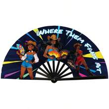 European And American Style Theme Folding Fan, Music Festival RAVE Nightclub Hand Fan, Hot Girl Party Decoration Folding Fan, Personalized Print Large Folding Fan, Outdoor Rave Support Fan, Photo Prop Versatile Portable Folding Fan, Hot Girl Theme Hand Fan, Leopard / Denim Effect Nightclub Rave Fan, Summer Cooling Portable Fan - A - View 14