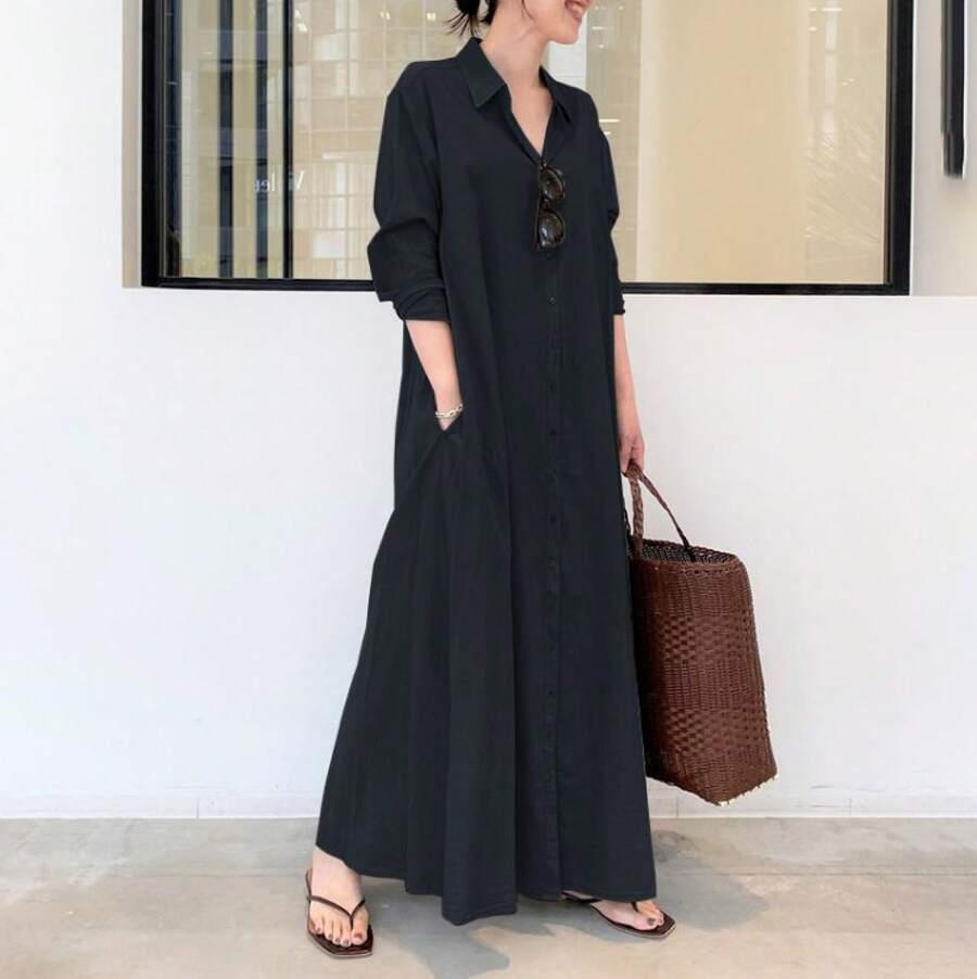 Women Maxi Dresses - Navy Blue - View 1