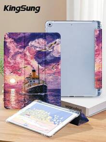 Kingsung 海鸥图案平板电脑保护套，兼容 iPad Air 8 (M4) 2026 (11 英寸)、Air 8 (M4) 2026 (13 英寸)、9.7/10.2/10.5/10.9/12.9 英寸/Pro 11（第十代）、Air 8 (M4) 2026 (11/13 英寸)、Galaxy Tab S6 Lite 10.4 英寸、Kindle Paperwhite 第十二代 2024、Kindle 第十一代 2022，提供柔软防震保护，支持智能支架/自动唤醒/睡眠功能 - 彩色 - 查看 3