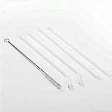 Glass Straw 4+1 Kraft Paper Box Packaging. High Borosilicate Glass Straw With Excellent Appearance. Suitable For Recycling. Wholesale Of Milk Tea. Transparent Straw Set. - View 5