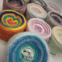 Gradient Color Cake Yarn Balls - Vibrant Multi-Color Knitted Blend, Soft And Fine Texture Suitable For Knitting Sweaters, Scarves, Hats And Other Handicrafts - Basket Packed Craft Supplies - Multicolor - View 3