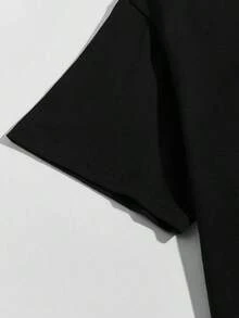 1pscManfinity Homme Camisetas de algodón para hombre con corte ajustado, cuello redondo, mangas cortas, gráficos lindos para uso casual de verano hechas de poliéster100%cotton100% Cotton100% Cotton100% Cotton - Negro - Ver 3