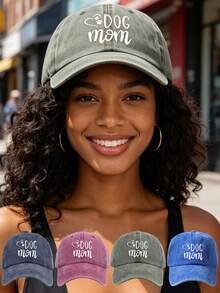 Gorra de béisbol casual unisex con bordado de lema, estampado y lavado desgastado, sombrero protector solar para exteriores - Multicolor - Ver 2