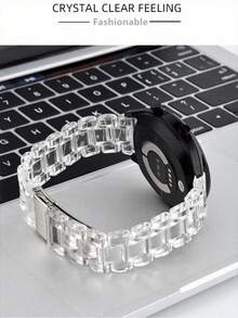 1 Stück 20mm 22mm modisches transparentes Uhrenarmband, schickes klares Uhrenband, transparentes Uhrenarmband, Uhrenarmband-Zubehör, coole klare Smart-Uhrenarmbänder, modernes transparentes Uhrenarmband-Ersatzteil, Uhren-Zubehör für Smartwatch, schickes klares Uhrenband kompatibel mit Samsung Galaxy Watch 7 6 5 4 (40mm/44mm) - Transparent - Übersicht 5