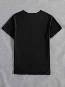 Casual Short-Sleeved T-Shirt With A Stylish And Simple 3D Cartoon Black Cat Print, Breathable And Sporty, New Women's Short-Sleeved Blouse - 黑色 - 查看 2