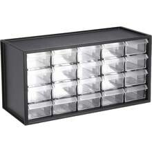 Cajonera Organizadora Negra De Plástico Con 20 Cajones Transparentes, Organizador Multinivel Con Visibilidad Total Y Medidas 38x15,5x19,5cm, Archivador De Piezas Resistente Y Duradero, Ideal Para Amantes Del Bricolaje, Manualistas Y Usuarios De Espacios Pequeños, Organizador De Almacenamiento Compacto Y Versátil, Para Clasificar Tornillos, Joyas, Cosméticos O Papelería En El Hogar, Taller O Oficina, Mueble Organizador Multiusos, Accesorio De Almacenamiento - A - Ver 7
