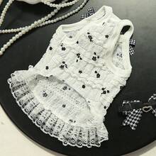 貓狗蕾絲蘿莉塔蛋糕裙，小型與中型犬蕾絲裙，泰迪熊風格，博美寵物服裝，適合夏秋季節，貓咪服飾配件，派對穿搭，狗狗衣服，貓咪衣服，動物衣服，新寵物春夏系列，幼犬衣服，公主風多功能套裝，印花條紋風格，小型動物衣服，結合涼爽與防曬功能（附掛環） - 彩色 - 查看 8