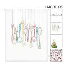 KIWI | Translucent Digital Roller Blind For Kitchen, Model C-Cutlery, Sizes From 90 To 170 Cm Wide X 180 Cm High, Thermal Insulating Digital Roller Blind - C-cutlery - View 7