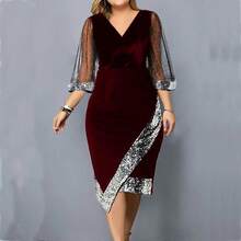 Women Maxi Dresses - Burgundy - View 3