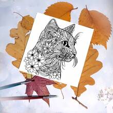 Libro para colorear de adultos con diseños de gatos mandalas - 20 páginas gruesas con diseños felinos intrincados, ideal para la creatividad y la relajación, gran regalo para amantes de los gatos - 1 pieza (7.87*7.87 pulgadas) Material principal: Papel - Una pieza - Ver 6