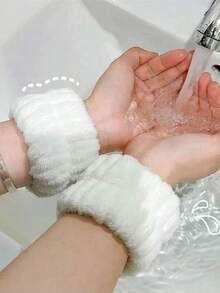 1/2/3件套纯色浴用头带和浴用腕带套装 - A - 查看 6