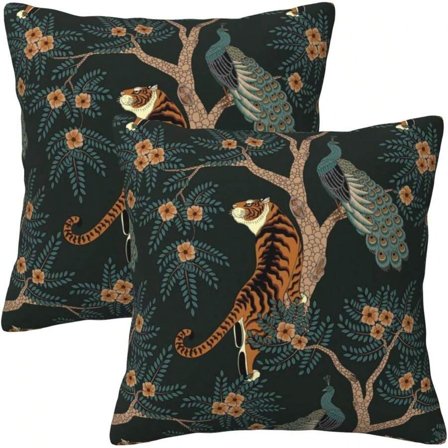 Leopard Print Pillow Covers 18x18 In Couch Cheetah Print Pillow Sets Of 2 Modern Decorative Square Throw Pillows Home Living Room Bedroom Bed Cushion Outdoor - 款式H - 查看 1