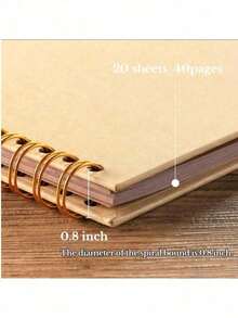 7x7 Inch/8x8 Inch/10x10 Inch DIY Scrapbook Album, 40 Pages/20 Sheets, Hard Cover Kraft Paper, Scrapbook Album, Wedding And Anniversary Family Memories - Màu kaki - Xem 3