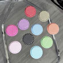Minimalist Checkerboard Pattern Grid Pattern Ins Style Magnetic MagSafe Phone Holder Round Collapsible Checkered Phone Grip Foldable Extendable Design Elegant Color Scheme Spring Mother's Day Gift - Multicolor - View 6