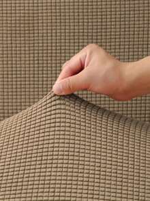 Solid Color Sofa Bed Cover, Polyester Elastic Full Wrap Sofa Slipcover, Suitable For Armless Sofa, Minimalist & Fashionable, Applicable For All Seasons - Camel - View 5