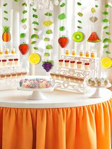 12pcs Fruit Pennant Garland, 3D Fruit Decor Wreath For Summer, Hanging Backdrop Decor Suitable For Birthday Party, Tabletop Decor, Party Supplies, Hawaiian Party, Home Decor, Graduation, Mother's Day, Bachelorette Party - A - View 7