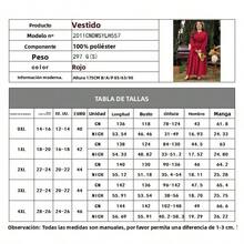 Vestido largo holgado de manga larga con estampado de lunares para talla grande - Morado - Ver 4