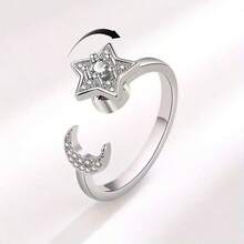 1 chiếc nhẫn xoay hình bướm sang trọng mạ vàng và bạc đính đá Zirconia, có thể điều chỉnh kích thước, dành cho nữ, giúp giảm lo âu, làm trang sức cưới, giảm căng thẳng, đeo hàng ngày. - Nhiều màu - Xem 22