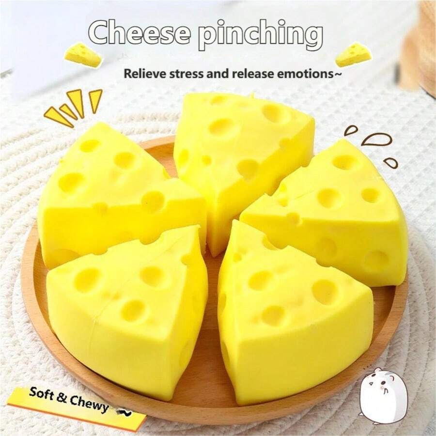 Nuevo juguete antiestrés de queso con forma triangular, tacto suave premium, experiencia de rebote lento al apretar, regulación emocional, decoración de experiencia sensorial multiusos, perfecto para coleccionar y como regalo festivo para adolescentes