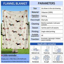1 Stück minimalistisch süßer beiger Cartoon Dackel Hund Muster Flanelldecke, weich & bequem, geeignet für alle Jahreszeiten, für Sofa, Bett, Büro, Camping, Reisen, ganzjähriges Geschenk - Verschiedenfarbig - Übersicht 3