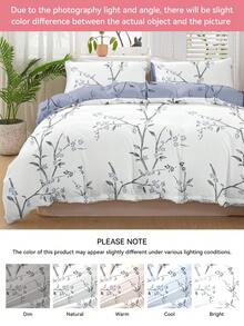 Bộ ga trải giường 3 món họa tiết cành hoa được làm từ chất liệu sợi siêu mịn cao cấp, cực kỳ mềm mại và thoáng khí, phù hợp cho mọi mùa, có thể giặt máy, không dễ phai màu, không xù lông, chống co rút, chống nhăn, trang trí phòng ngủ theo phong cách Bohemian/Nông trại/Hiện đại tối giản, dễ bảo quản, phù hợp với giường cỡ King/Queen/giường đôi/giường đơn, lý tưởng cho nhà ở, ký túc xá, căn hộ, phòng khách, nhà nghỉ dưỡng, phòng cho thuê và làm quà tặng. - Nhiều màu - Xem 8