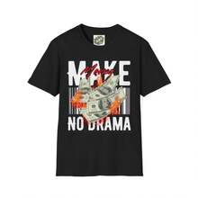 Make Money No Drama T-Shirt  Burning Cash Graphic Tee220g heavyweight 100% cotton T-shirt. Butterfly print. Unisex sizing. Round neck inspirational T-shirt. Cute and beautiful Y2K-inspired summer top, perfect for the outdoors, home, work, or street wear. Casual, loose-fitting everyday T-shirt. - Negro - Ver 1