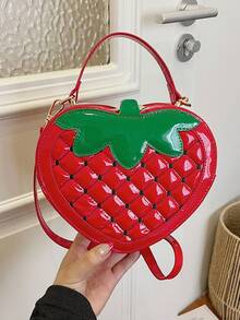 New Girl's Cute Strawberry Crossbody Bag, Coin Purse, Decorative Small Bag For Boy And Girl - Red - View 2