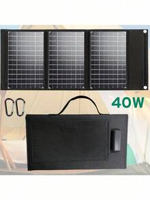30-50W 便携式太阳能充电器，可折叠，带 USB 接口，通用充电，36V 电压，适用于手机及配件的太阳能电源，露营装备 - 彩色 - 查看 2