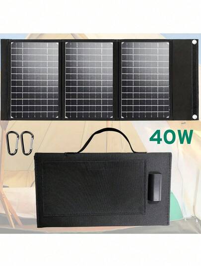 Bộ sạc năng lượng mặt trời di động 30-50W, có thể gập lại, cổng USB, sạc đa năng, điện áp 36V, nguồn điện năng lượng mặt trời cho điện thoại và phụ kiện, thiết bị cắm trại.