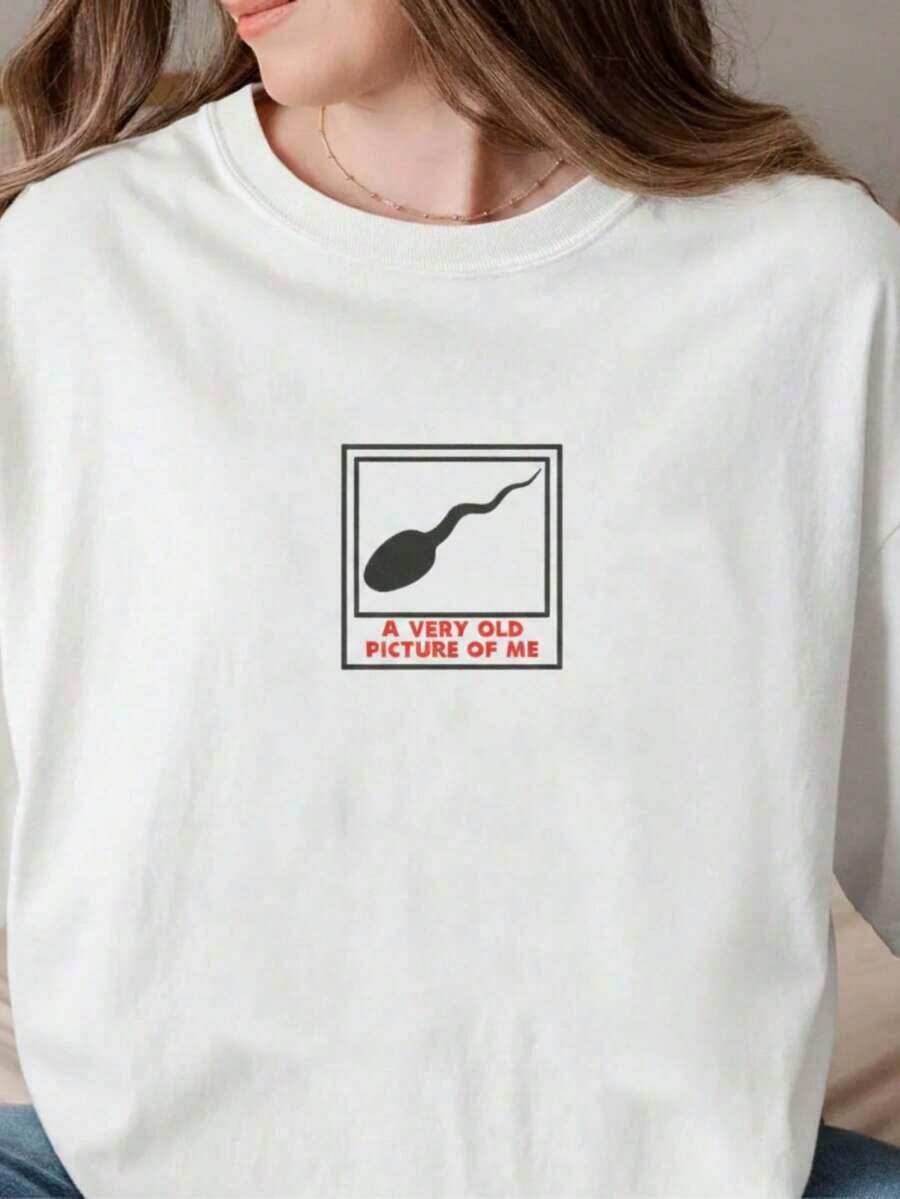 1 Retro White T-Shirt, Cute Gift T-Shirt With A Very Old Photo Of Me Embroidered, Funny T-Shirt, Hilarious Humor T-Shirt, Funny Gift For Friends, 2026 T-Shirt - 白色 - 查看 1