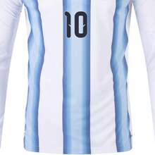 2026 Argentina Long Sleeve Home Jersey #10 Mess I Soccer Jersey Fan Edition Football Shirt - 藍白色 - 查看 2