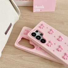 Girl's Pink 3D Pearl Bow S26 Case For Huawei Honor X9D,  15 Protective Cover, Fundas Travel Essential Squishy Phone Case, Case, Mag  Case, 14 Plus Cases, Valentine's Day Holiday Special Offer, Cheetah Print Phone Case, Valentine's Day Giftsldeal Holiday Present Exquisiteldeal Holiday Present It Is The Best Gift Choice For Friends Or Family.Cheetah Print Fundas Para Cheetah Print Phone Case Cute Phone Cases 17 Pro Case Novel Case 3d Phone Case - 矽膠-立體珍珠粉紅蝴蝶結 - 查看 3
