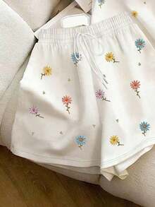 Conjunto informal de 2 piezas con estampado de limón y rayas, adecuado para uso diario - Multicolor 6 - Ver 5