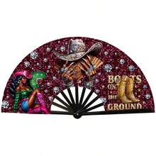 European And American Style Theme Folding Fan, Music Festival RAVE Nightclub Hand Fan, Hot Girl Party Decoration Folding Fan, Personalized Print Large Folding Fan, Outdoor Rave Support Fan, Photo Prop Versatile Portable Folding Fan, Hot Girl Theme Hand Fan, Leopard / Denim Effect Nightclub Rave Fan, Summer Cooling Portable Fan - A - View 21