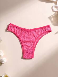 5pcs/Set Celana Dalam Wanita Seksi Berwarna-warni dengan Renda, Pinggang V, Celana Dalam Bikini Nyaman dan Bernapas - MultiWarna - View 4