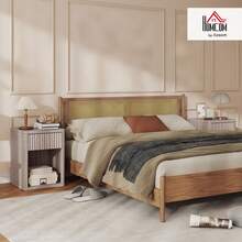 HOMCOM Modern Nightstand Set Of 2, Bedside Table With Drawer And Open Shelf, Side End Table For Bedroom, Grey - Grey - View 2